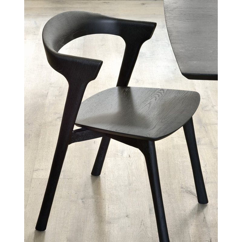 Bok Solid Wood Dining Chair, Oak Black