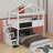 Twin Over Full House Bunk Bed With Blackboard-1507250249