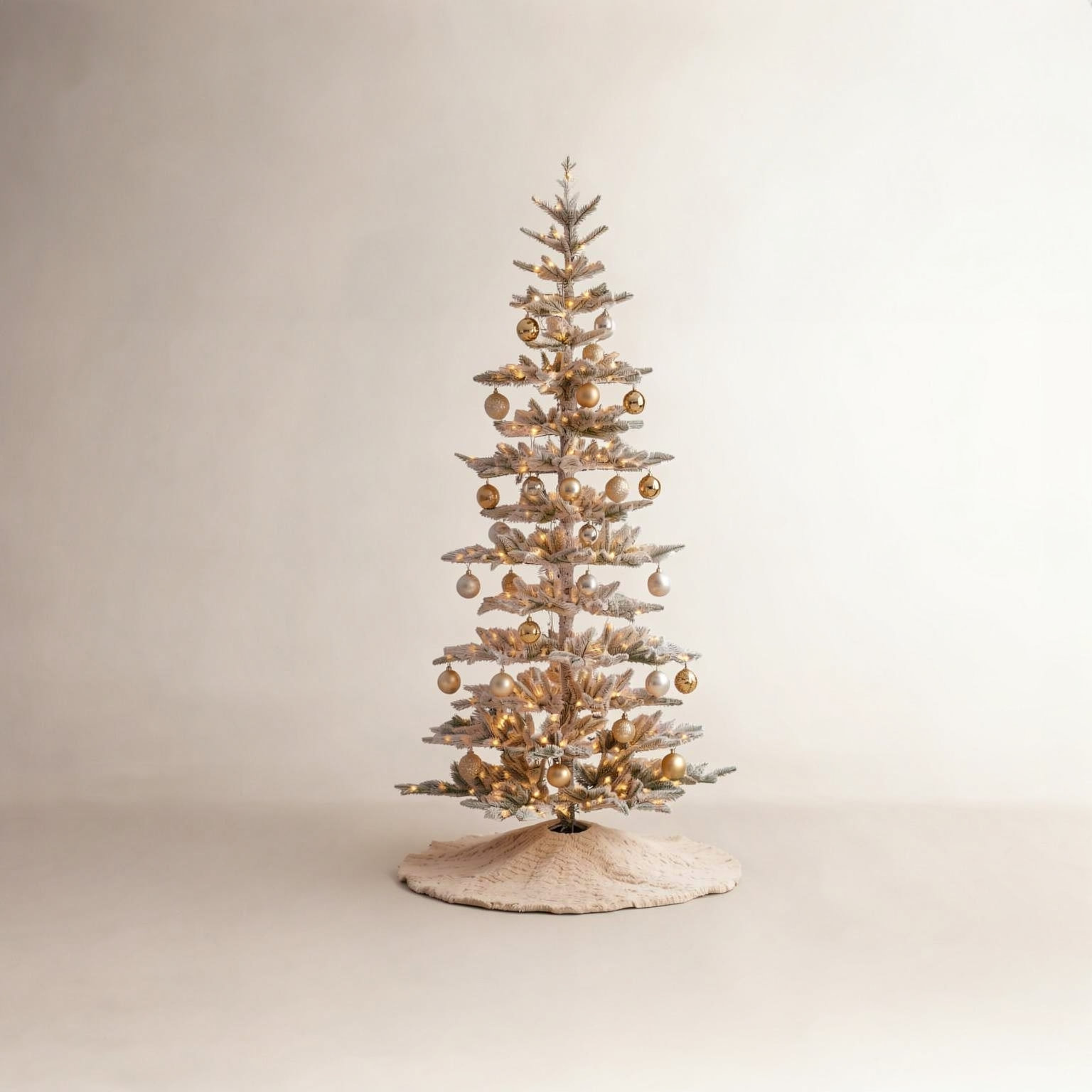 Johvan Frosted Pre-Lit Pine Christmas Tree, 9'