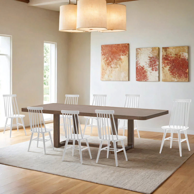 Alvie Solid Wood Cross Back Side Chair, White