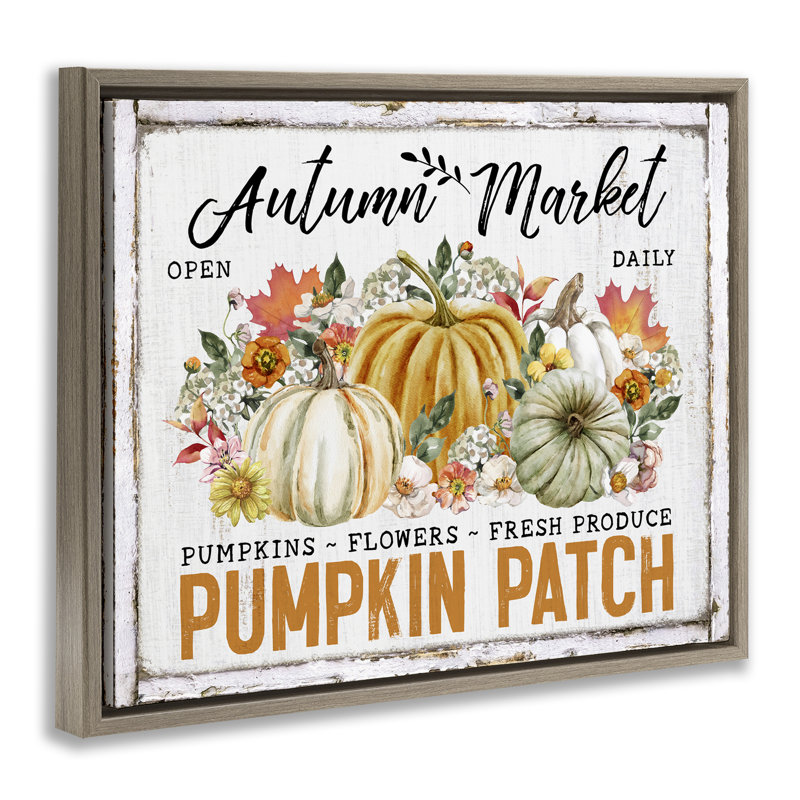Art mural sur toile «Rustic Autumn Market» par Creatif Belle, H 25 po x l 31 po, Cadre flottant orme Montalcino