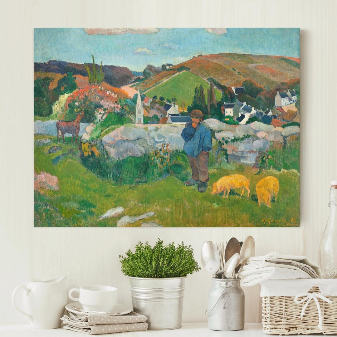 Leinwandbild The Swineherd von Paul Gauguin