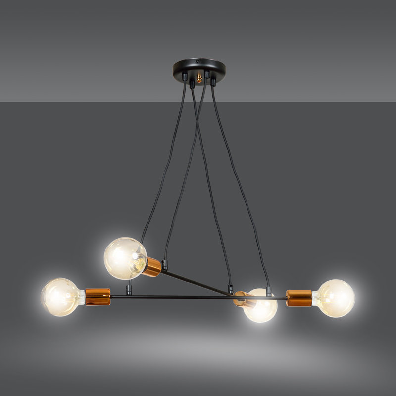 Mullen 4 - Light Cluster Pendant, Black