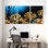 Ensemble de 3 impressions sur toile récif de corail sous-marin avec poisson bleu
