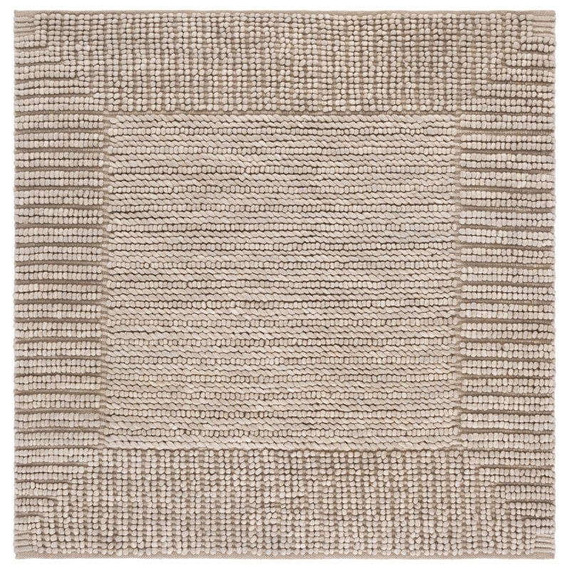 Natura 286 Flatweave Wool/Cotton Rug in Taupe, Square 6'