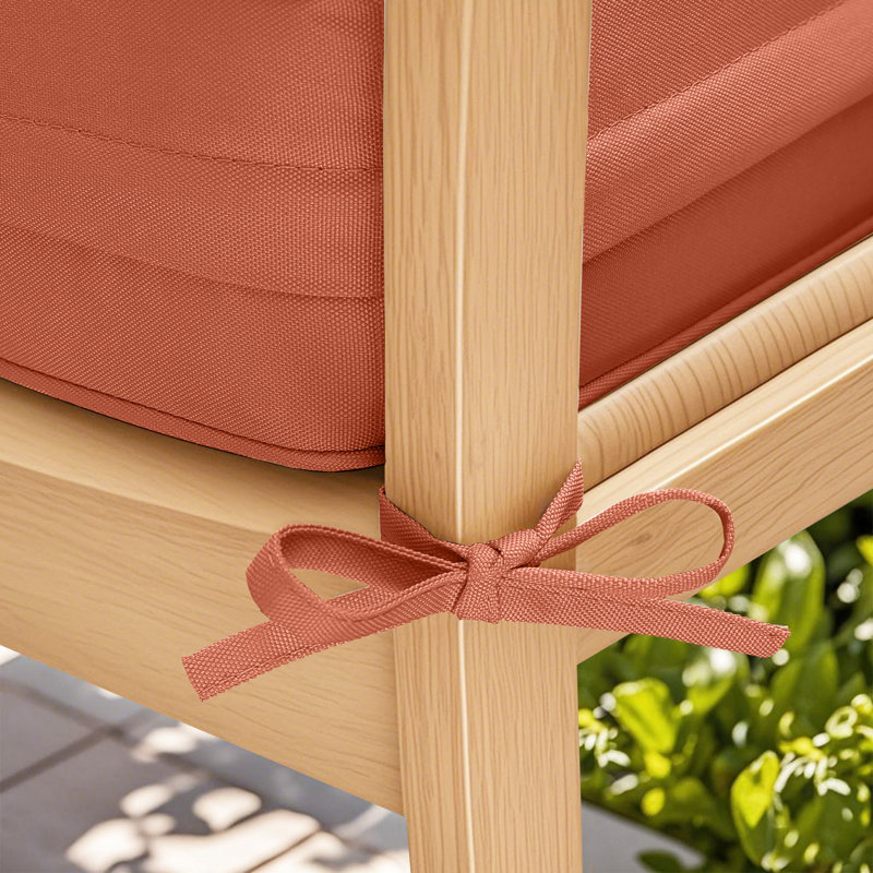 25.5 x 25.5 Outdoor Deep Seat Patio Cushion with Non-Slip Bottom for Patio Furniture, Waterproof, Fade-Resistant, Rust, 1