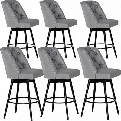 Ensemble de 4 tabourets de bar pivotants à 360 ° pour îlot de cuisine et bar