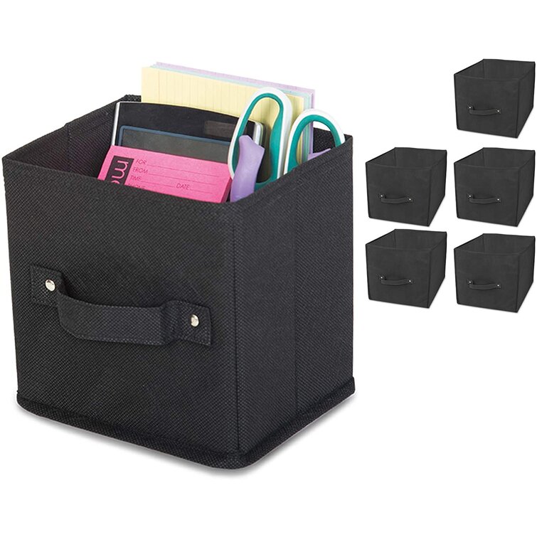 Smart Design Cube Organizer - Riveted Reinforced Handles - Non-Woven Fabric  - for Storage, Arts, Crafts, Accessories, Plushies, Toys - Home  Organization (10.5 x 11 Inch) (Black)