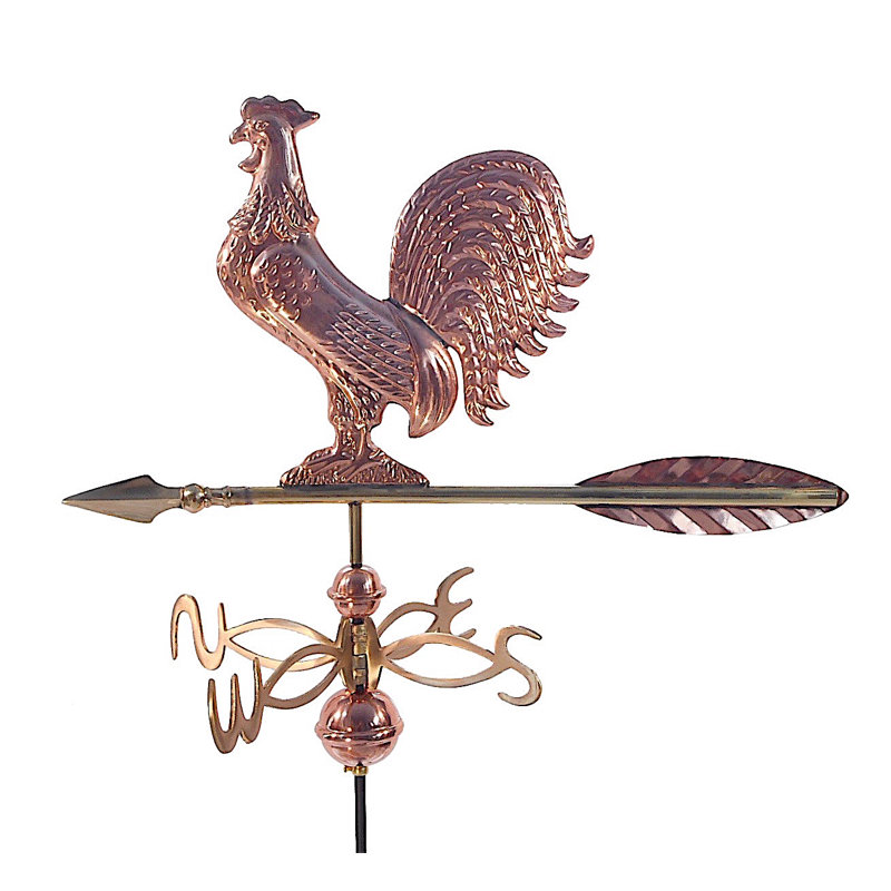 Girouette coq avec toit Bartman, H 29 po x l 14 po x P 25 po, Cuivre