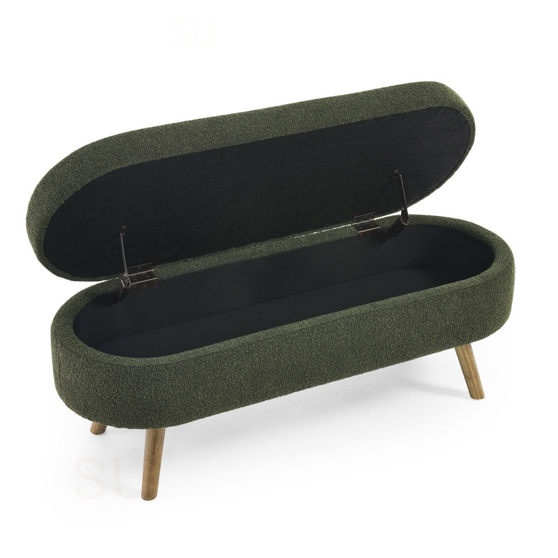Banc de rangement rembourré 2 places Maly, Vert