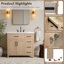 Meuble-lavabo simple Shamar de 36 po avec comptoir en marbre reconstitué-1630786247