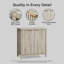 Armoire de rangement Buffet Buffet cannelé avec tablettes réglables, console d'appoint moderne et multifonctionnelle pour le salon, la cuisine (chêne gris)