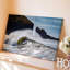 Toile, "Un paysage marin dramatique", art mural de falaises avec des textures complexes d'eau-1732424353