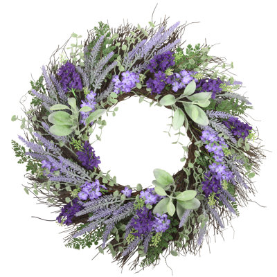 Fausse couronne de lavande 24 po