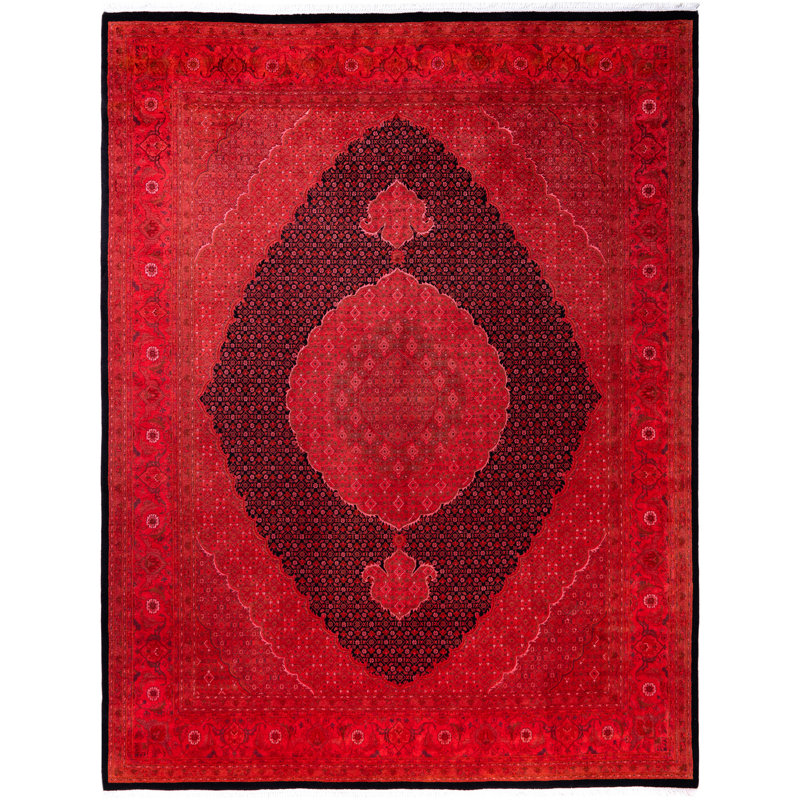 Overdyed Hand-Knotted Wool Modern-Contemporary Pink Area Rug 8' 1" x 10' 5"