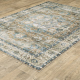 DiBernardo Machine Washable Performance Non-Skid Blue/Green/Gold Rug Mat
