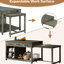 Îlot de cuisine extensible gris By. Rangement avec tiroirs, prises de courant intégrées pour îlot de travail. Rangement de comptoir, chargeurs et solutions polyvalentes-562745722