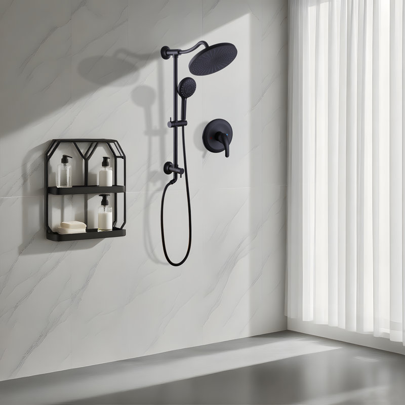 10" Round Shower Head with Handheld Rough-In Valve Pressure Balancing Valve