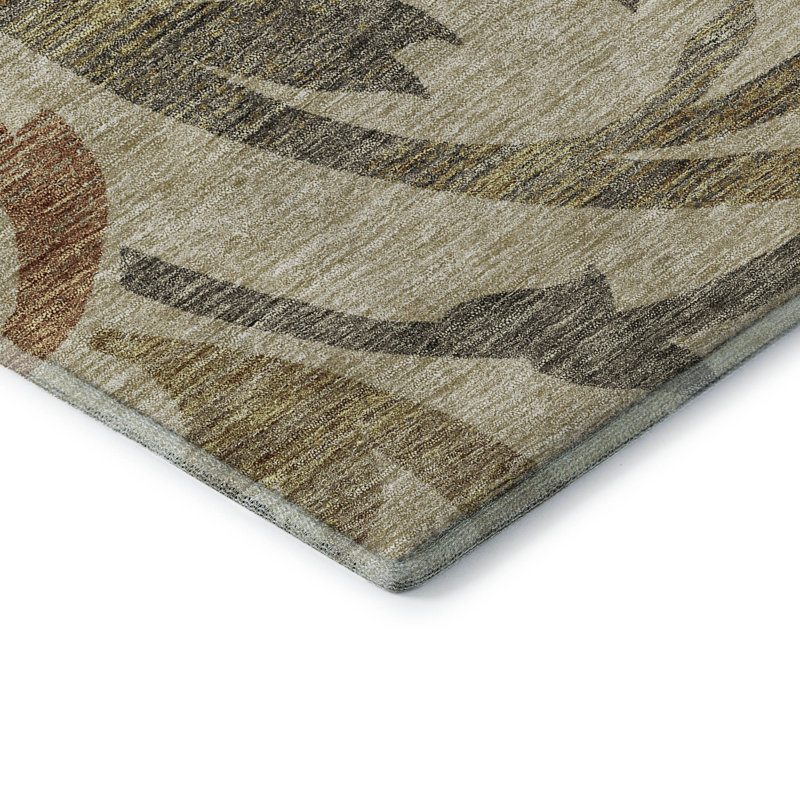 Premium Machine Washable Prisco Beige Rug, Rectangle 1'8" x 2'6"