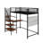 Twin Size Loft Metal Bed With Built-In Charging Station And LED Light-391460460