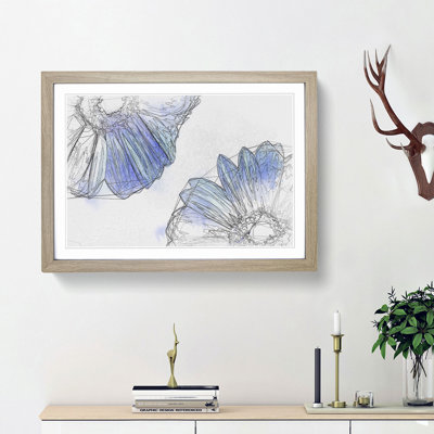 Two Blue Flowers in Abstract - Picture Frame Graphic Art Print