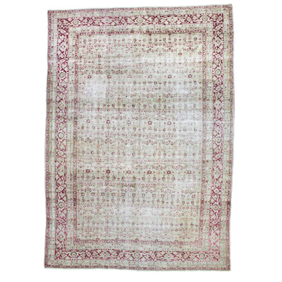 10x14 Gray and Burgundy Turkish Oushak Rug
