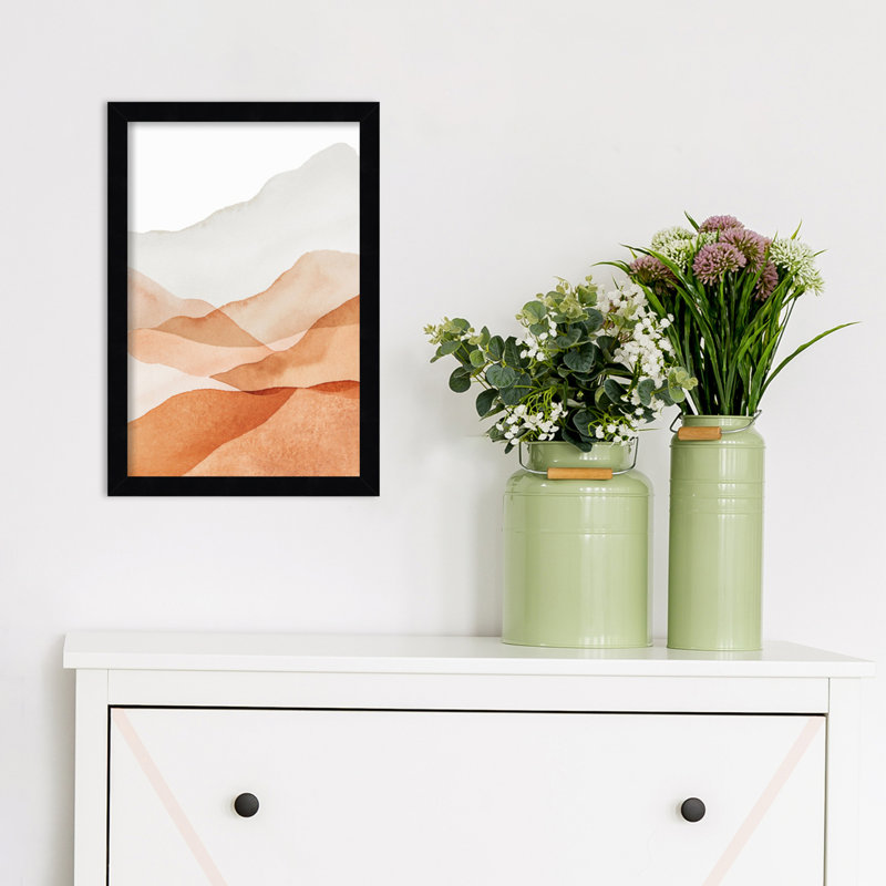 Mountain Range III by Amy Lighthall, 16.25" H x 11.25" W x 0.88" D, Black
