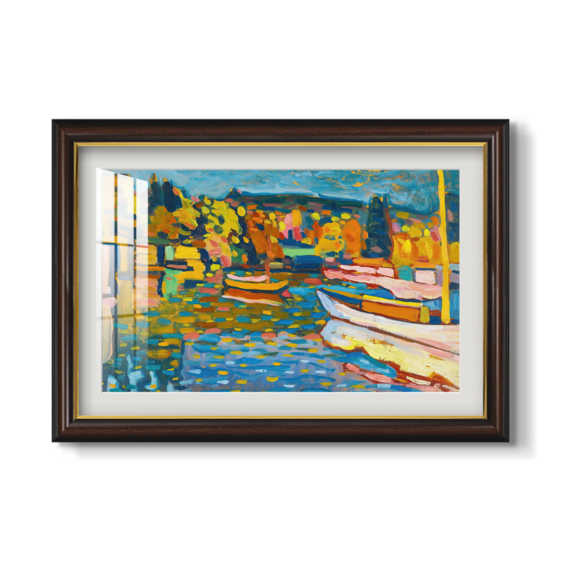 Étude pour Paysage d'automne avec bateaux, 1908 - Wassily Kandinsky - Reproduction encadrée sur mesure, 16x22 INNER SIZE