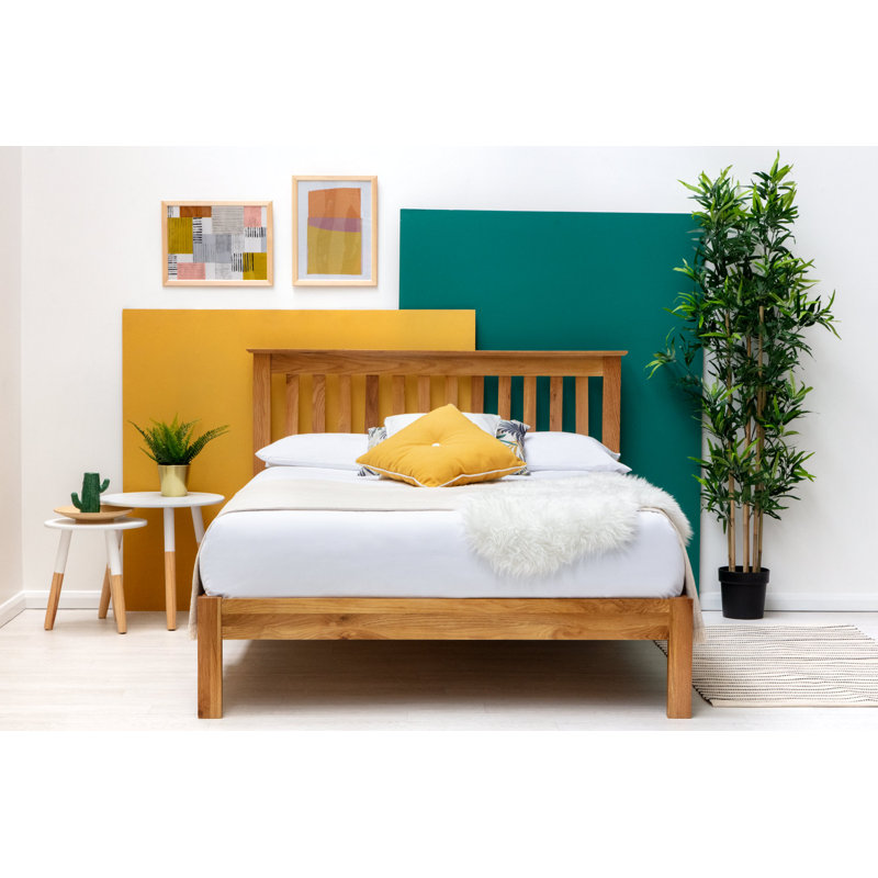 Fabian UK Double - DE 135 X 190 Cm Solid Wood Bed with Mattress, Memory Foam