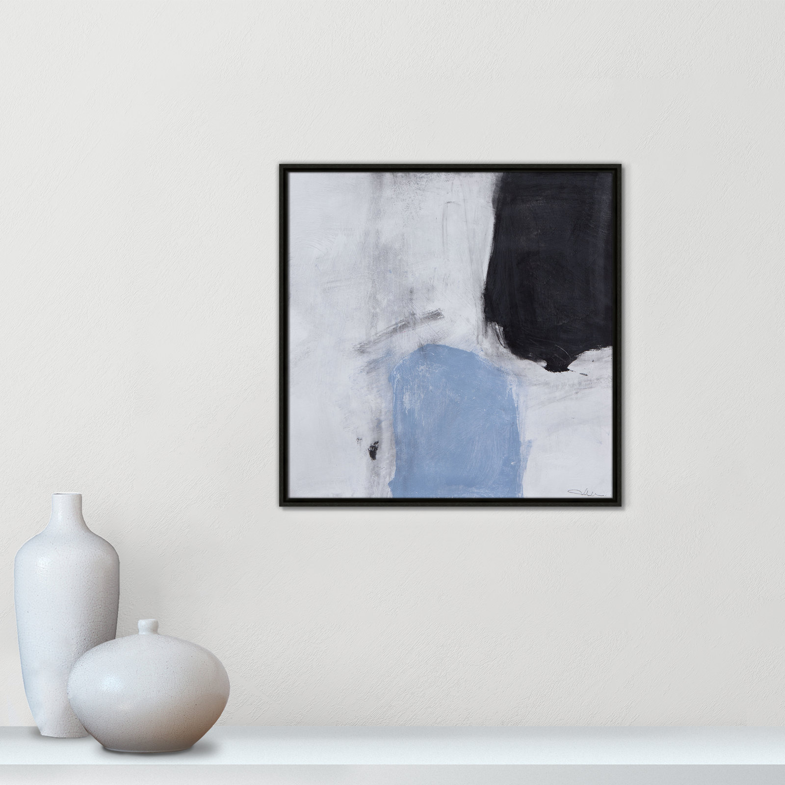 From Powder Blue to Onyx Print, 25.5" H x 25.5" W, Espresso
