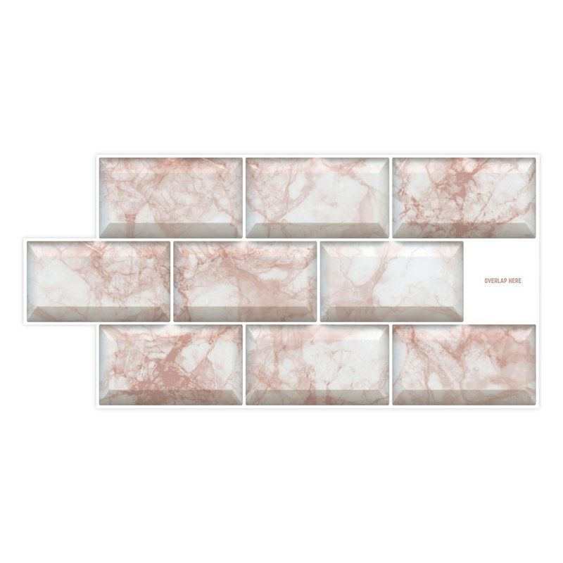 14cm W x 28cm L Aluminum Peel and Stick Subway Tile