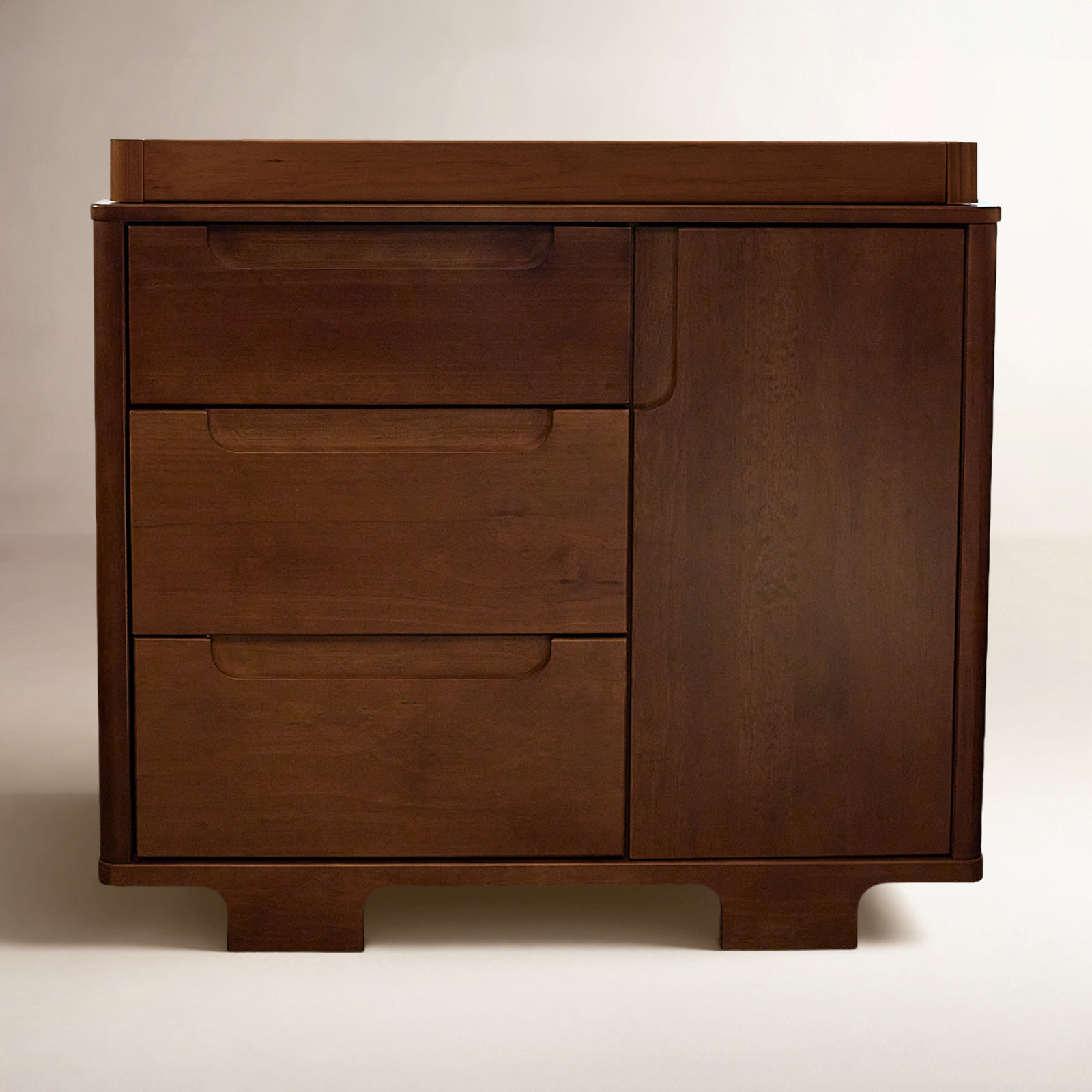 Yuzu 3-Drawer Changing Table Dresser, Natural Walnut