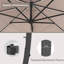 Parasol de patio carré en aluminium en porte-à-faux 11 po x 11 pi avec lumières à DEL solaires et base Gentle Chic 11 x 11 pi-530989386
