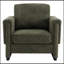 Fauteuil d'appoint rembourré avec accoudoirs en bois et coussin épais-130605536