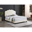 Lit plateforme simple à DEL moderne avec tête de lit arquée Shell Glam Modern, beige-1498931111-1498931109