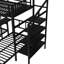 Lits superposés pour 3 personnes, lit superposé triple en métal avec bureau et tablettes, économie d'espace / réduction du bruit