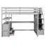 Lit mezzanine double gris avec bureau, tablettes, tiroirs et rangement basalte gris-231213959-231213956