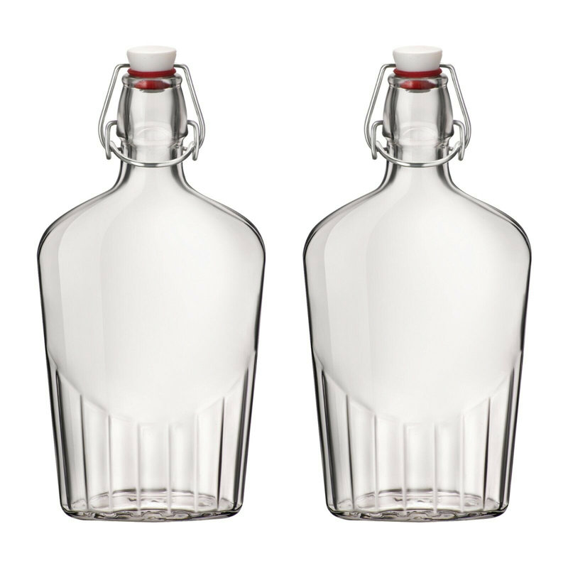 Glass Oil & Vinegar Cruet Set, 9cm H x 10cm W x 5cm D