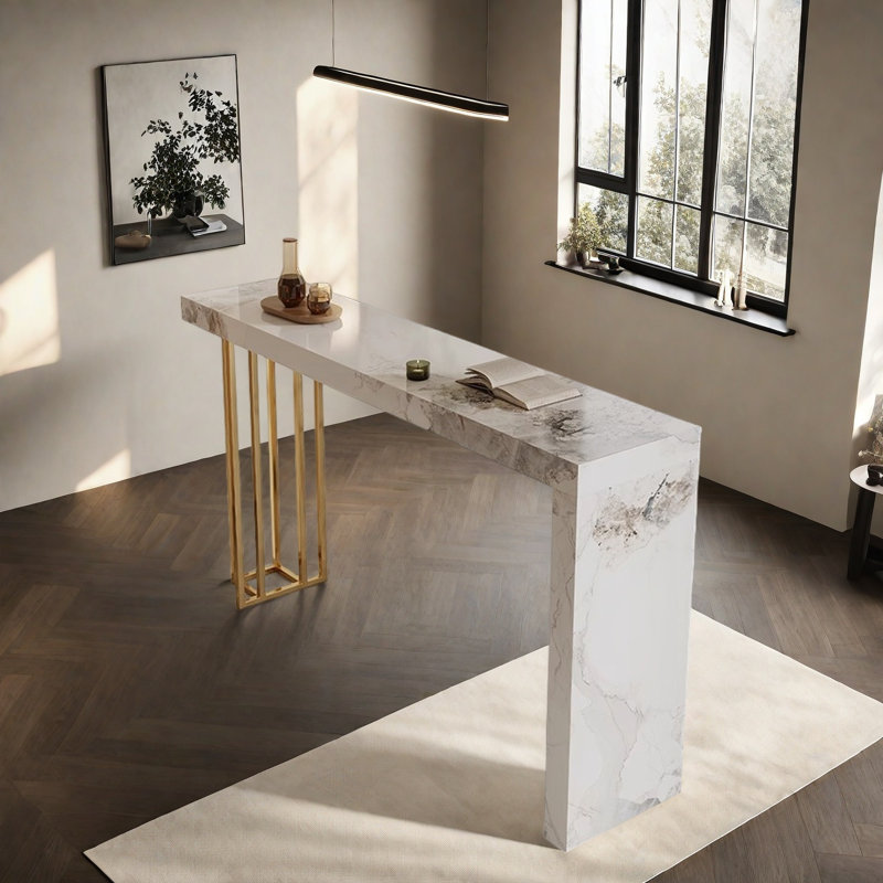 Light luxury home bar counter tables and chairs, 39.3"H x 62.9"L x 15.7"W