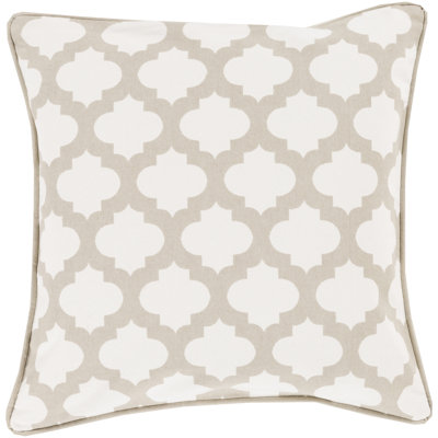 Stamped Cotton Geometric Throw Pillow Cover