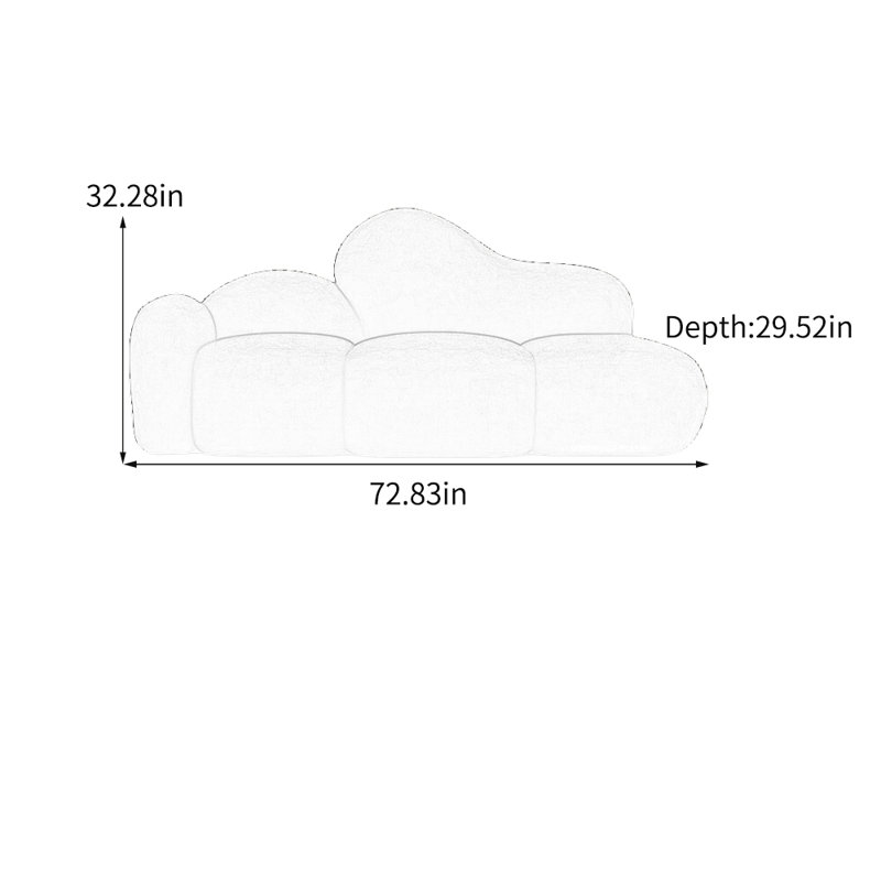 Chaise longue en flanelle au design unique, Orienté à gauche (vu de face), Beige