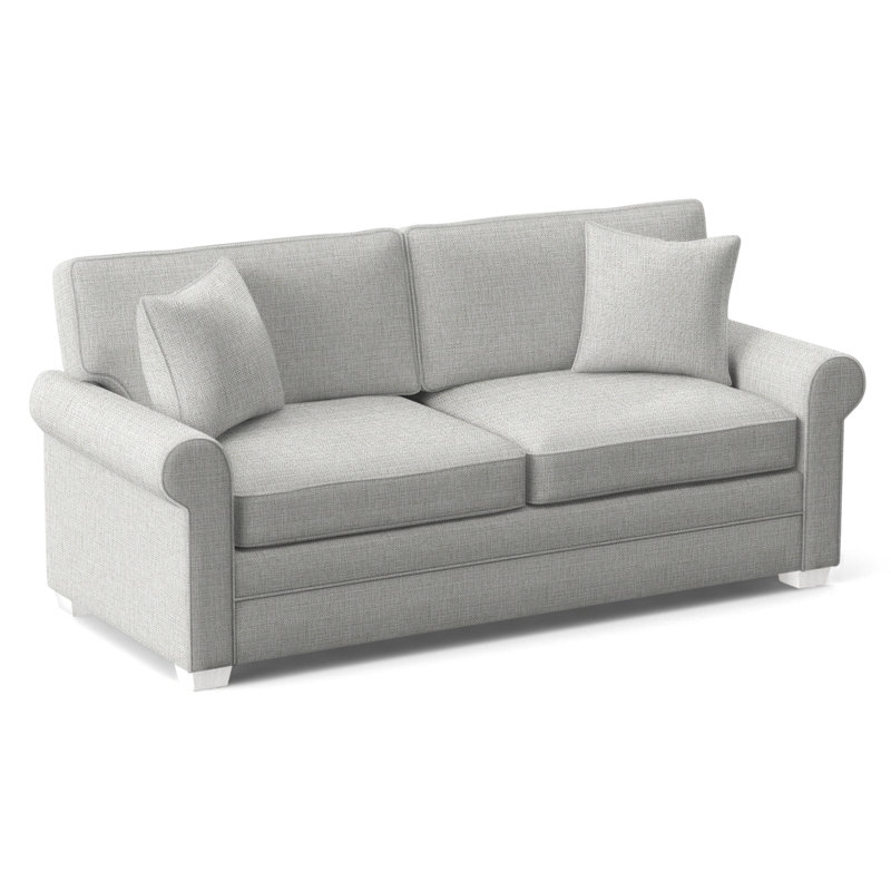 Bedford Upholstered 86'' Sofa, Frost White Finish, Salsa Stripe; 0210-21