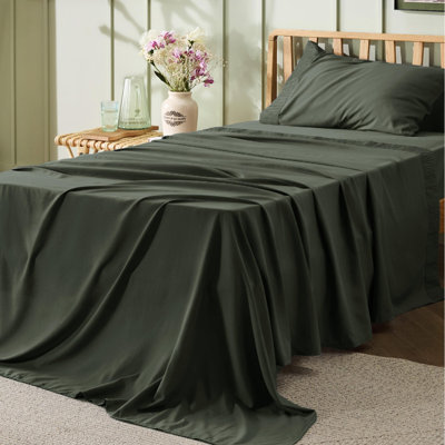 Bedsure Polyester Microfiber Sheet Set Hotel Luxury Sheets, Easy Care Cooling Bed Sheet Set 84GSM（65" x 95"）GentleSoft™️