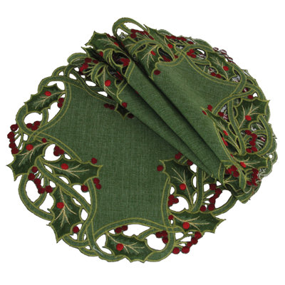Hounslow Polyester Floral Round Doily