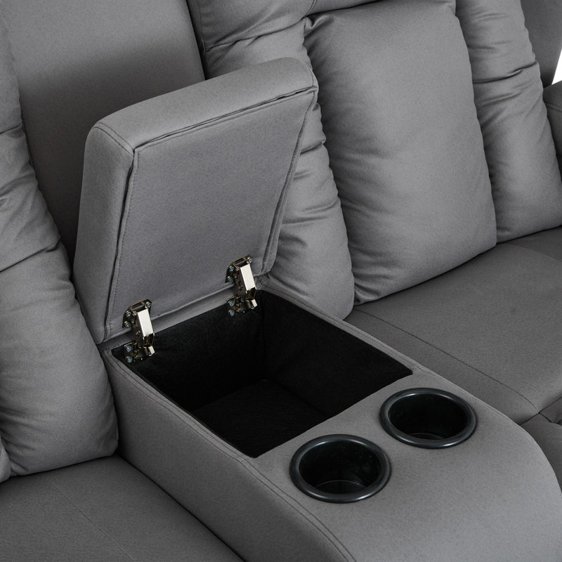 Andreaz 2 Seater Linen Reclining Sofa, Power - Push Button
