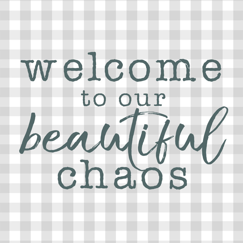 Beautiful Chaos Gray Check - Wrapped Canvas Print, 30cm H x 30cm W x 3.8cm D
