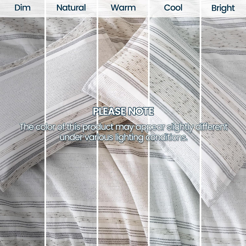 Ensemble d'édredon pour chambre double Sleep Zone, Bambou rayé, Édredon double et 2 taies décoratives