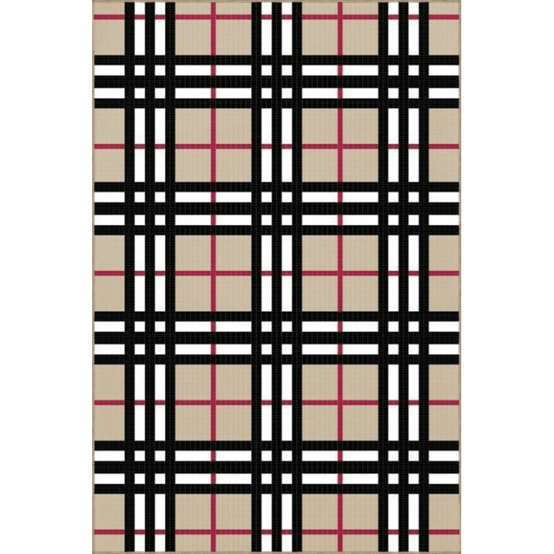 Tapis décoratif moderne rayé à motif géométrique, Rectangle 2 pi 4 po x 4 pi