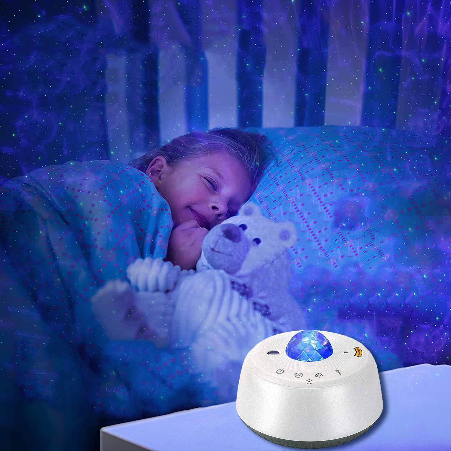 CG INTERNATIONAL TRADING Remote Control And Timer Design Seabed Starry Sky  Rotating LED Star Projector For Bedroom, Night Light For Kids, Night Color  Moon Lamp For Children Baby Teens Adults(Blue)