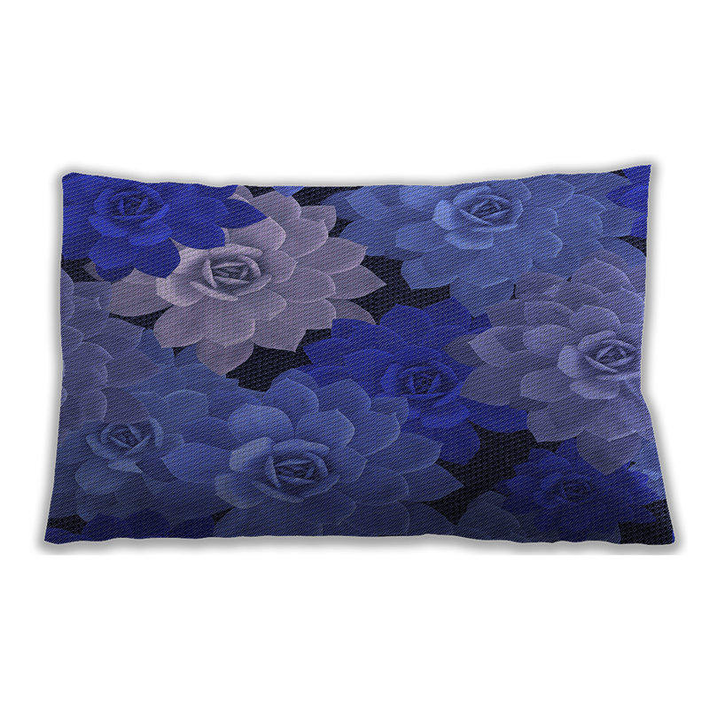 Coussin floral, Orange, Microsuède